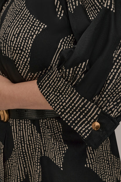 Donna Karan COTTON FLORAL MIDI SHIRT DRESS