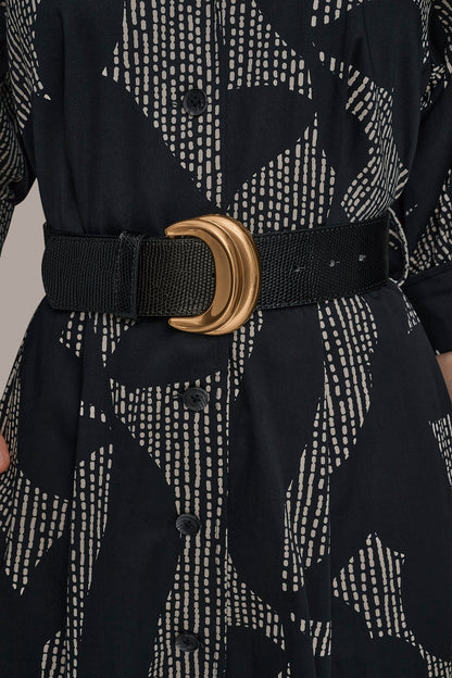 Donna Karan COTTON FLORAL MIDI SHIRT DRESS