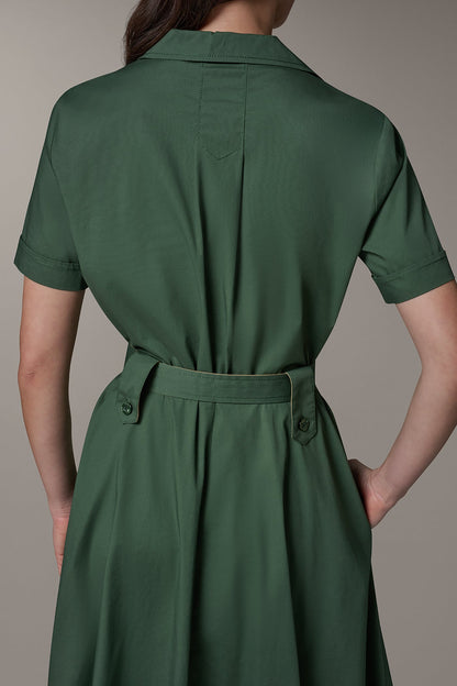 Donna Karan SHORT SLEEVE MIDI SHIRT DRESS