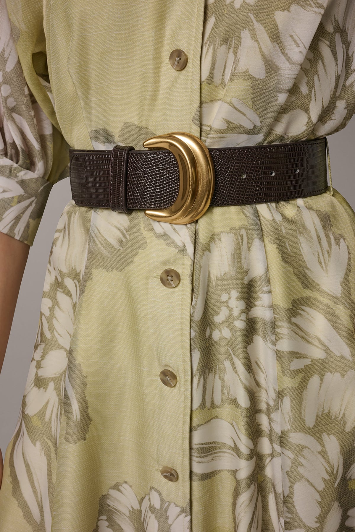 Donna Karan PUFF SLEEVE MIDI SHIRT DRESS
