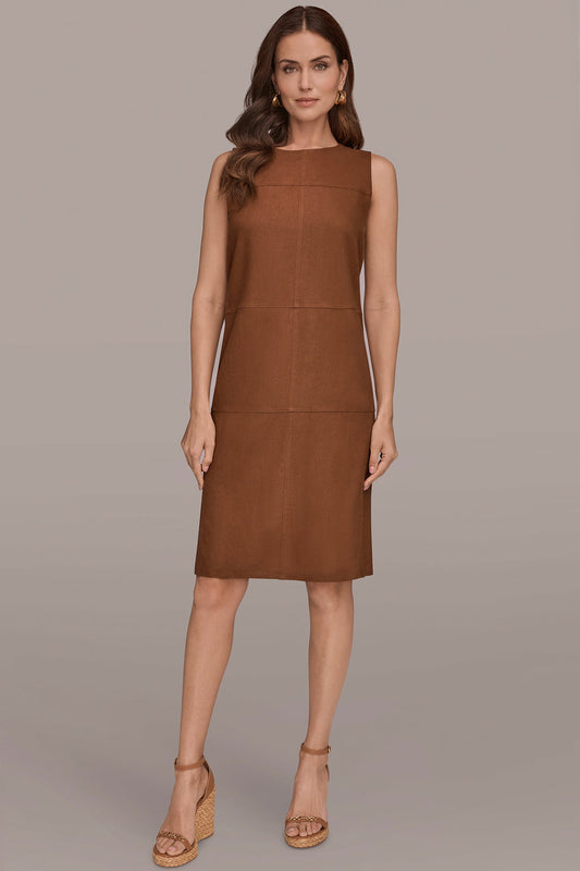 Donna Karan LINEN-BLEND SHIFT DRESS