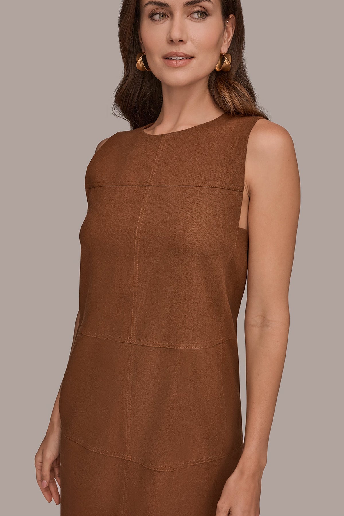 Donna Karan LINEN-BLEND SHIFT DRESS