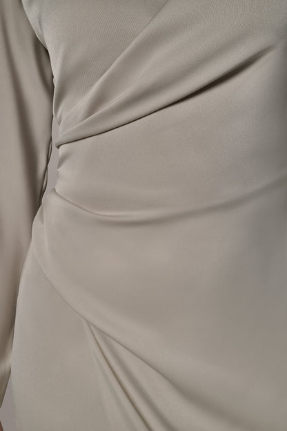 Donna Karan LONG SLEEVE WRAP-EFFECT SHIRT DRESS