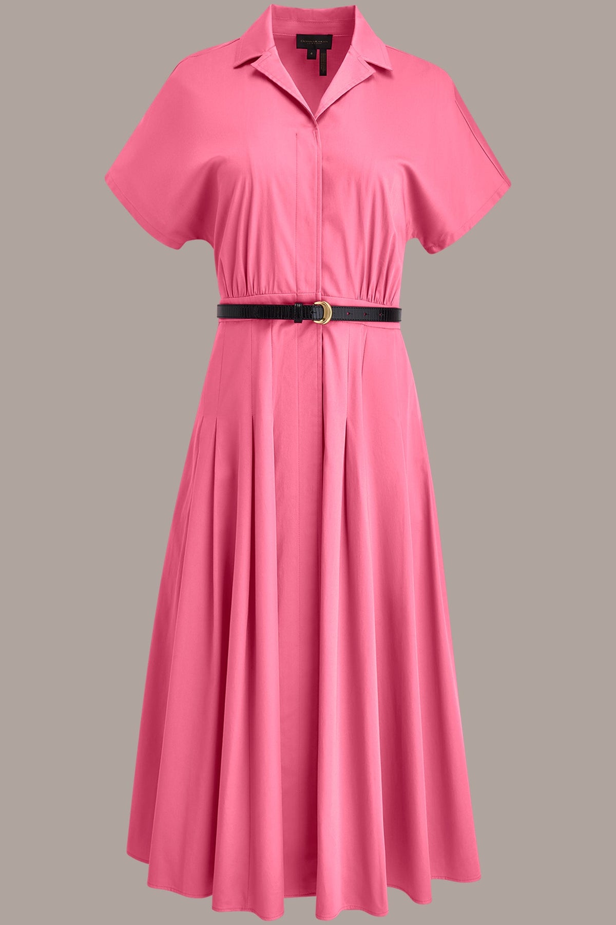 Donna Karan SHORT SLEEVE BUTTON-FRONT SHIRT DRESS
