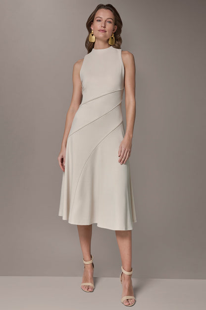 Donna Karan DIAGONAL RIB MIDI A-LINE DRESS