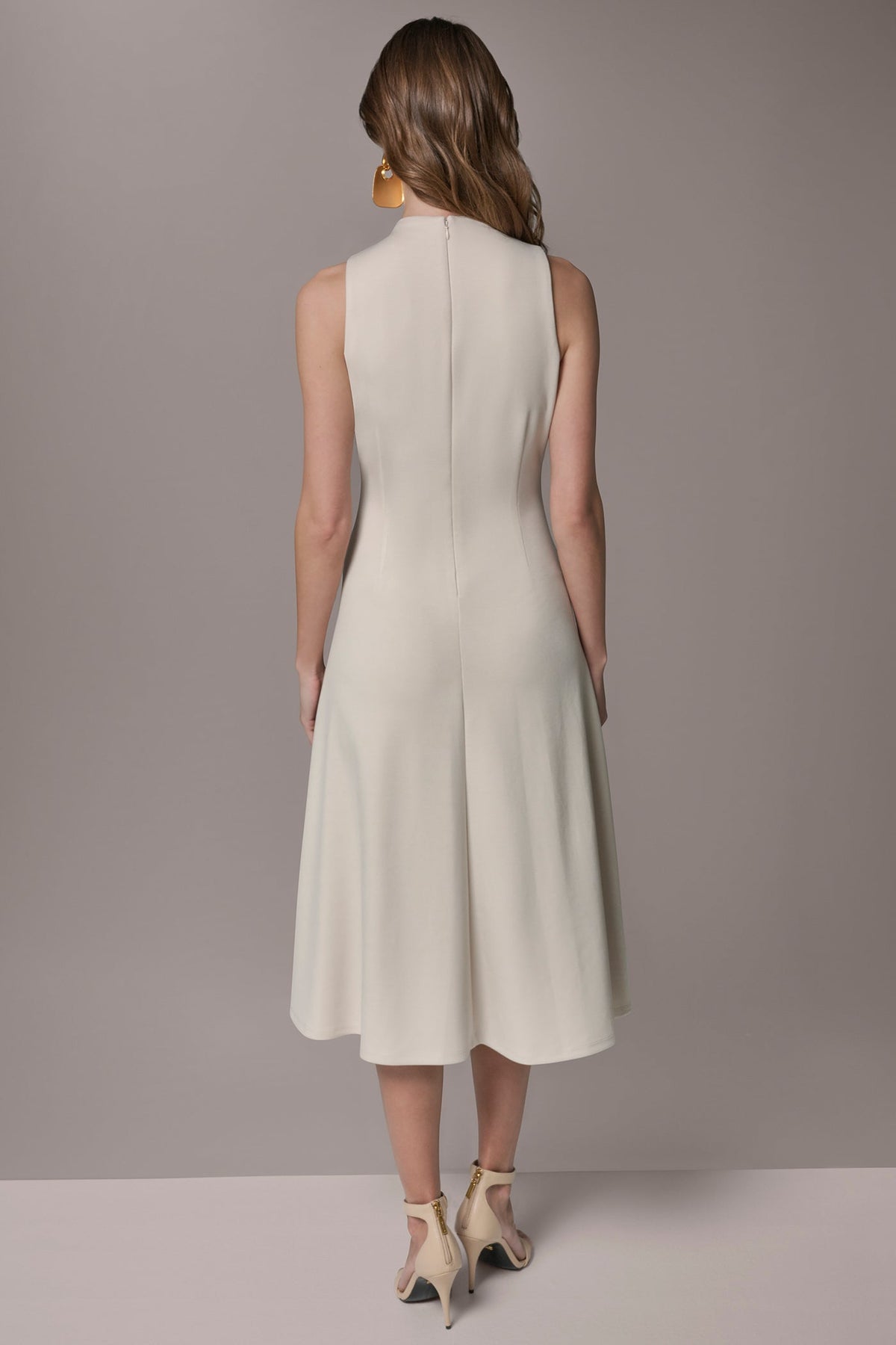 Donna Karan DIAGONAL RIB MIDI A-LINE DRESS