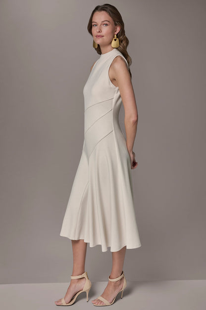 Donna Karan DIAGONAL RIB MIDI A-LINE DRESS