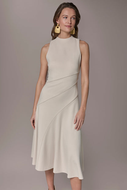 Donna Karan DIAGONAL RIB MIDI A-LINE DRESS