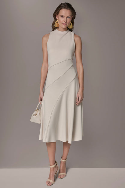 Donna Karan DIAGONAL RIB MIDI A-LINE DRESS