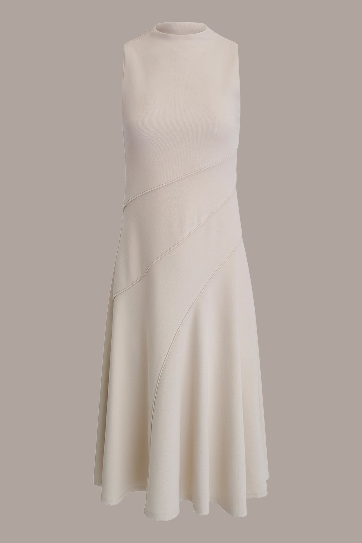 Donna Karan DIAGONAL RIB MIDI A-LINE DRESS