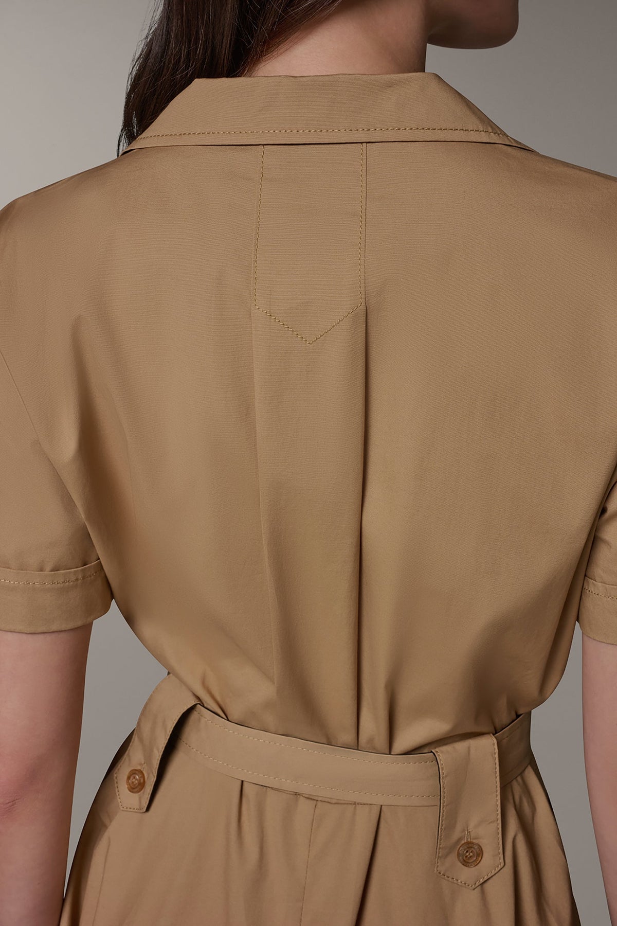 Donna Karan SHORT SLEEVE MIDI SHIRT DRESS