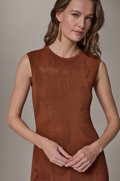 Donna Karan FLORAL-JACQUARD MIDI SWEATER DRESS
