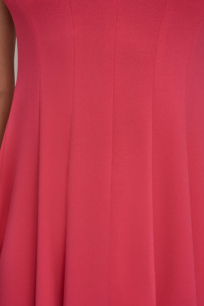 Donna Karan SLEEVELESS BUTTON MIDI FIT AND FLARE DRESS