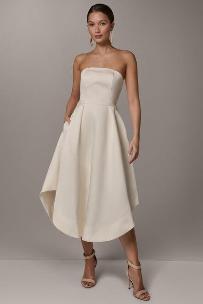 Donna Karan MIKADO STRAPLESS MIDI GOWN