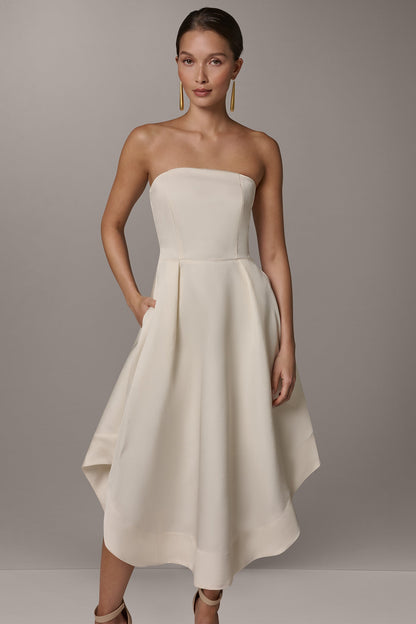 Donna Karan MIKADO STRAPLESS MIDI GOWN