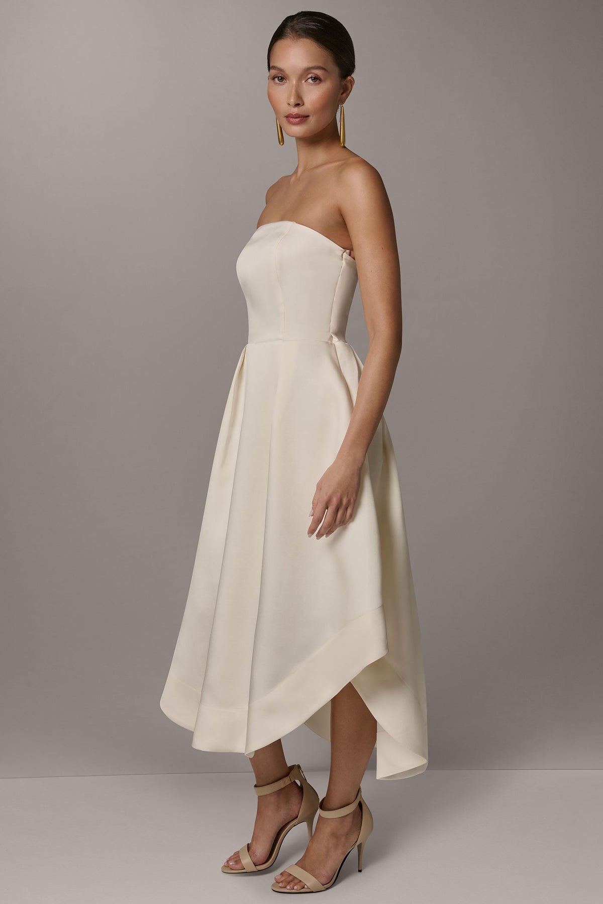 Donna Karan MIKADO STRAPLESS MIDI GOWN