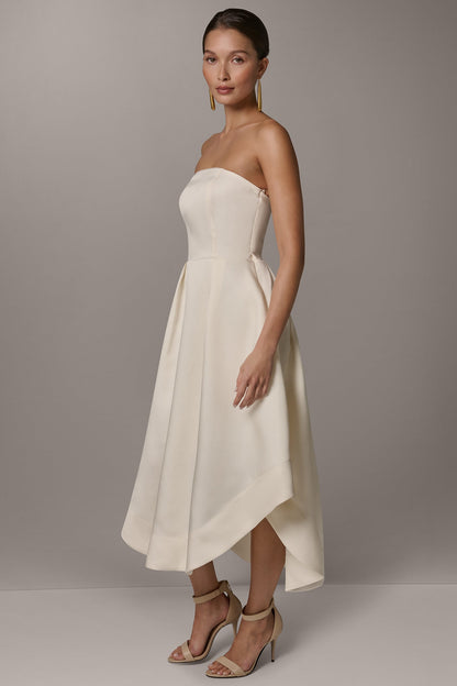 Donna Karan MIKADO STRAPLESS MIDI GOWN