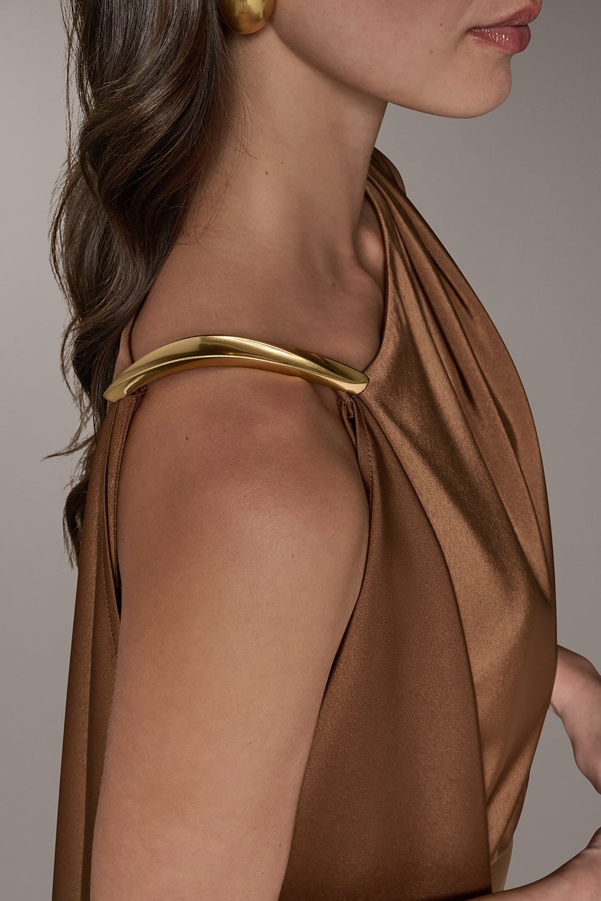 Donna Karan SLEEVELESS ASYMMETRIC MIDI DRESS