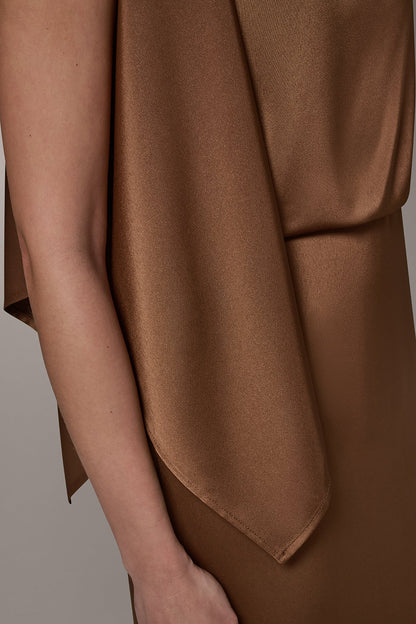 Donna Karan SLEEVELESS ASYMMETRIC MIDI DRESS