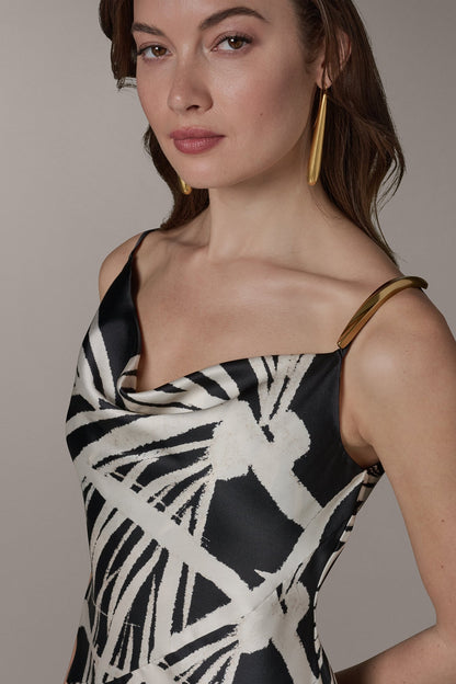 Donna Karan ASYMMETRIC MIDI SLIP DRESS