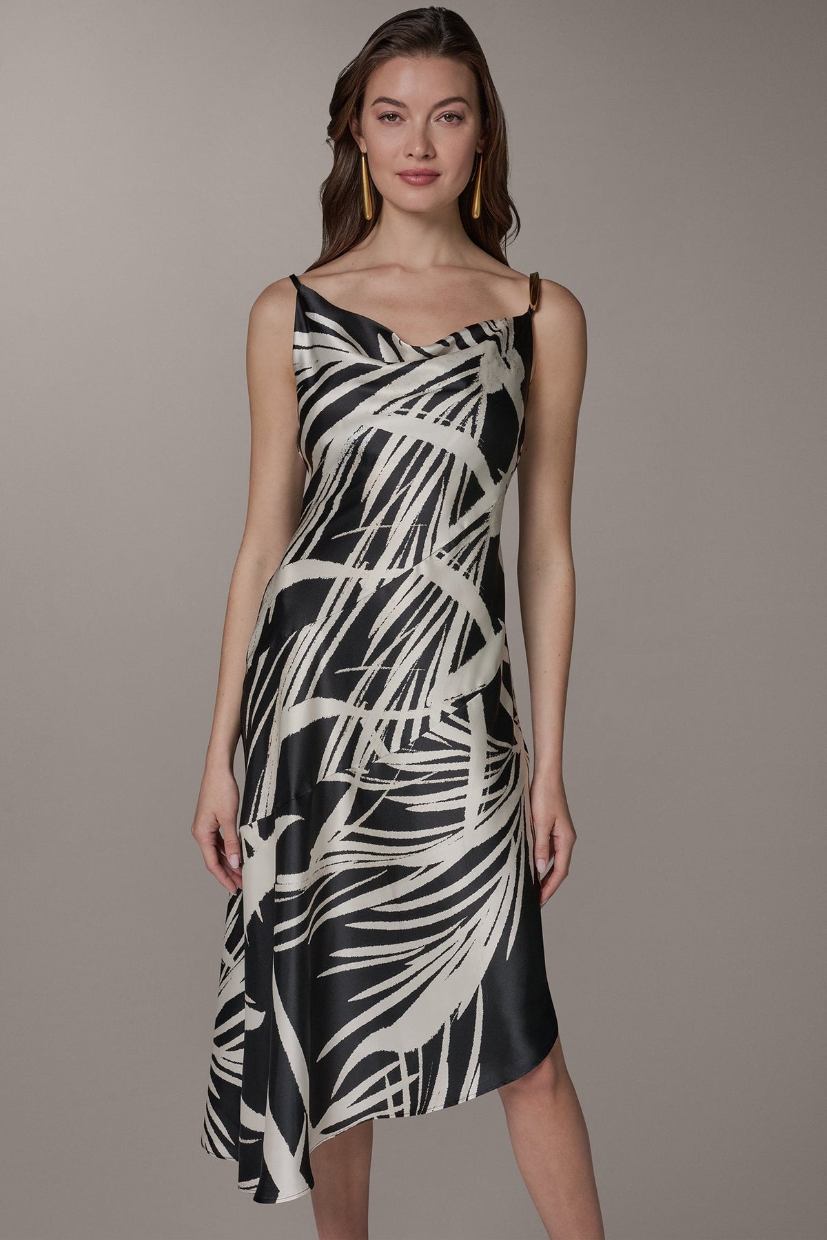 Donna Karan ASYMMETRIC MIDI SLIP DRESS