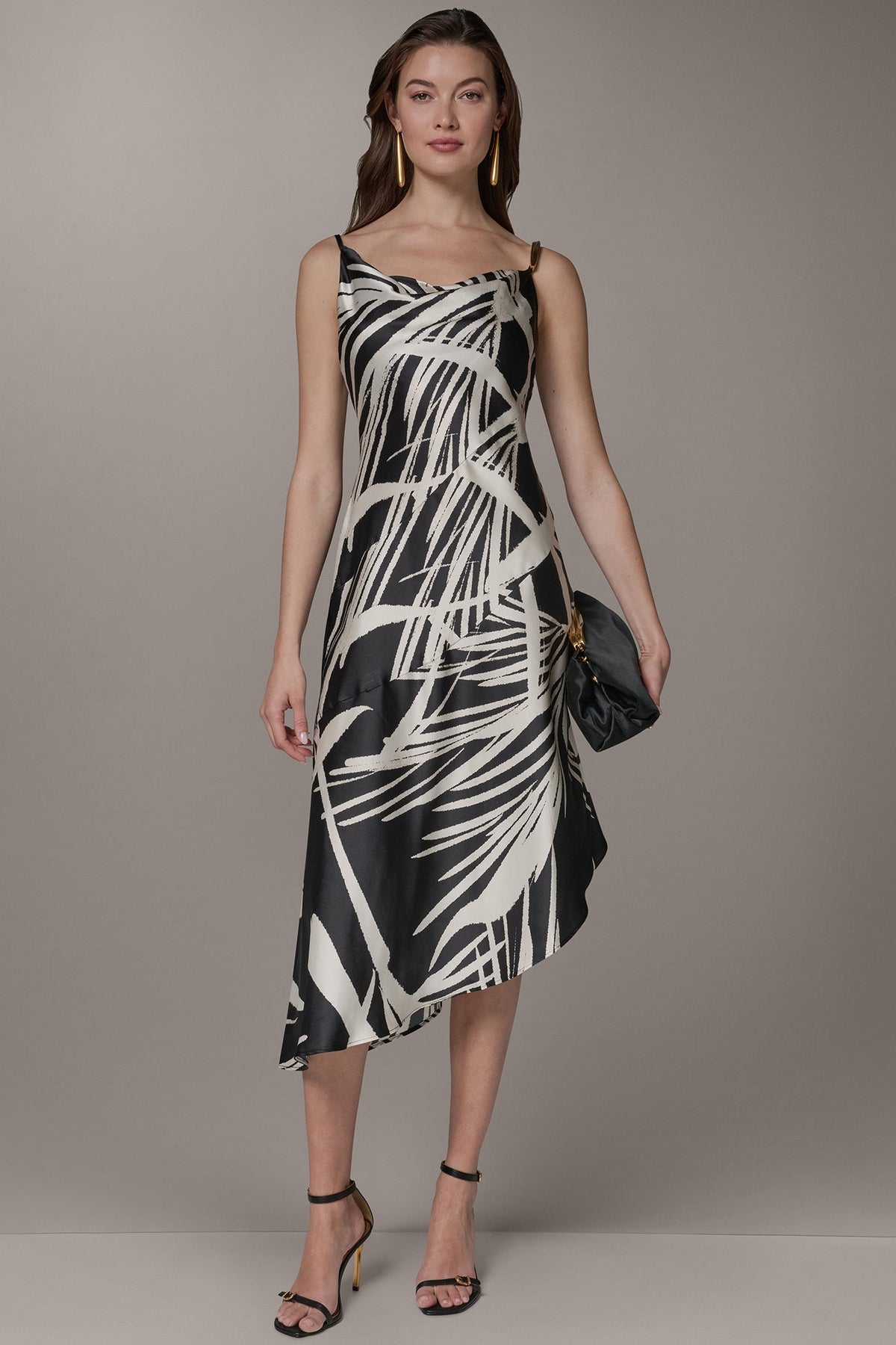 Donna Karan ASYMMETRIC MIDI SLIP DRESS