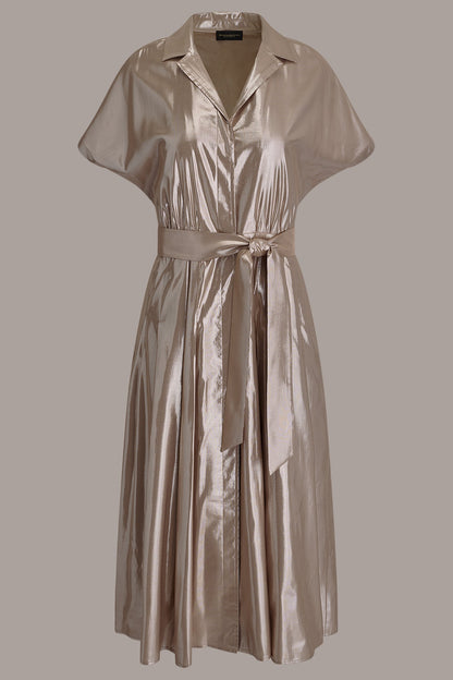 Donna Karan SHORT SLEEVE MIDI SHIRT DRESS