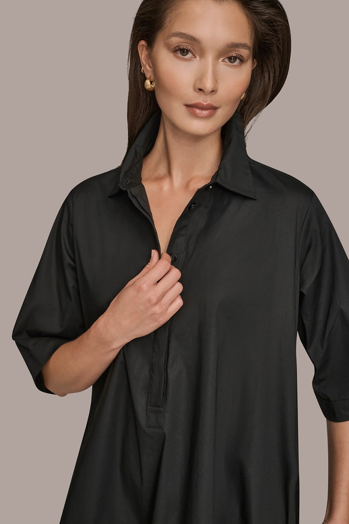 Donna Karan ELBOW-SLEEVE DRESS