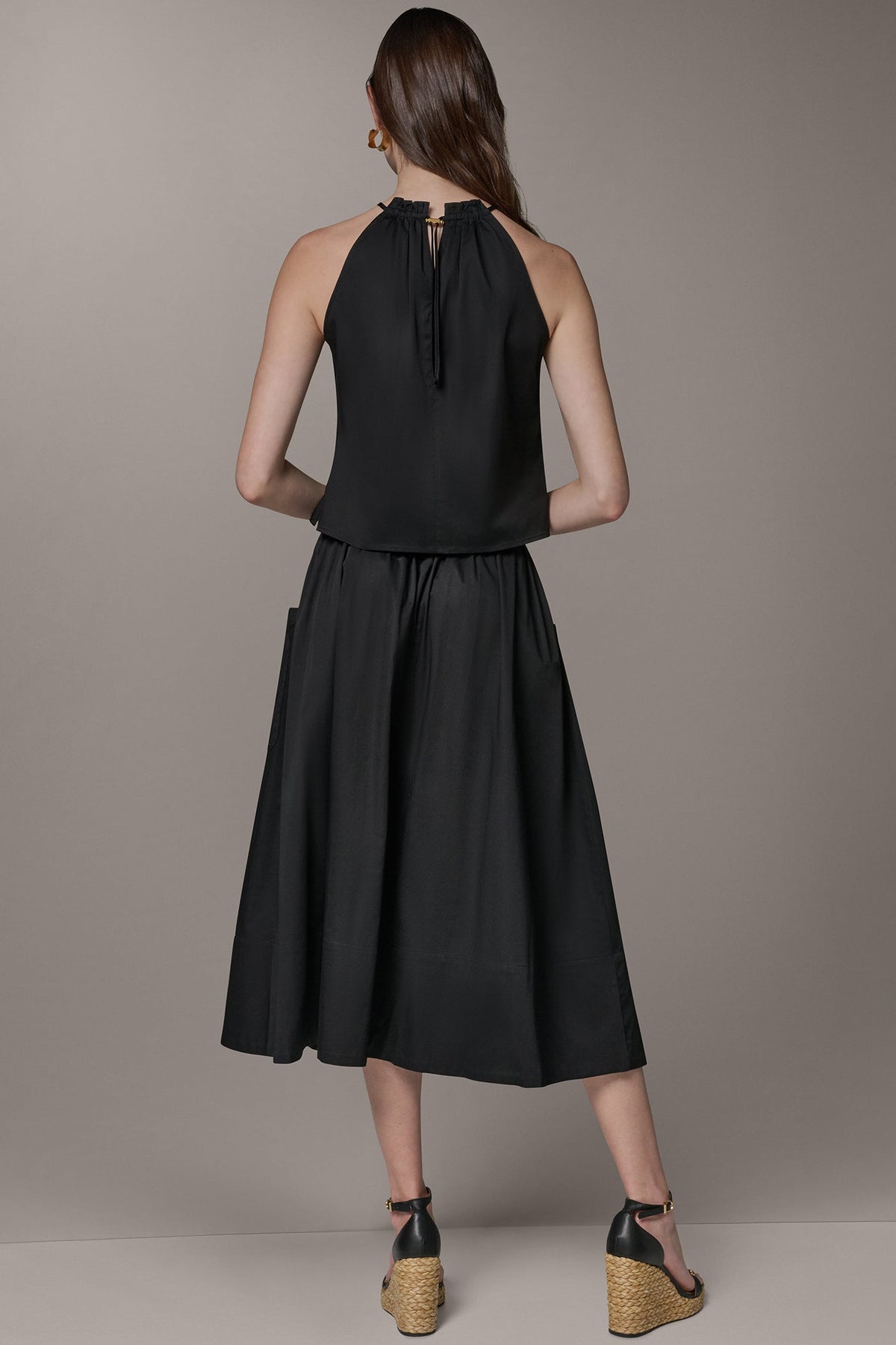 Donna Karan TWO-PIECE HALTER TOP AND MIDI SKIRT