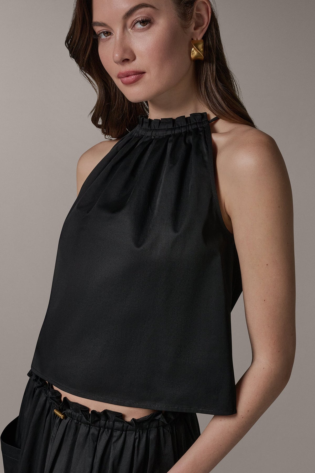Donna Karan TWO-PIECE HALTER TOP AND MIDI SKIRT