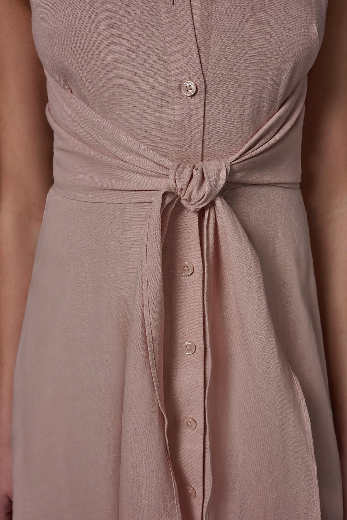 Donna Karan LINEN-BLEND MIDI SHIRT DRESS