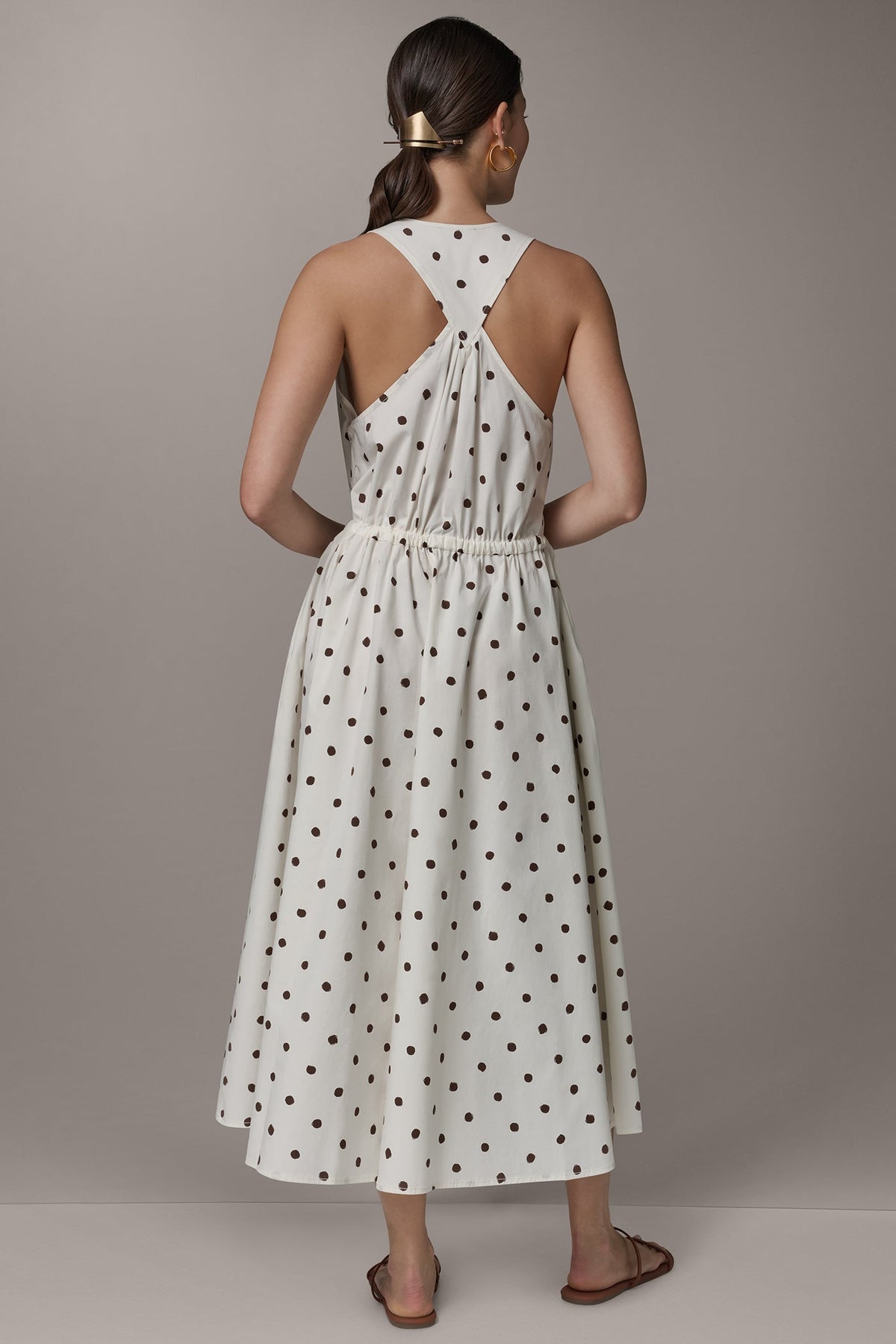 Donna Karan SLEEVELESS MIDI HALTER DRESS