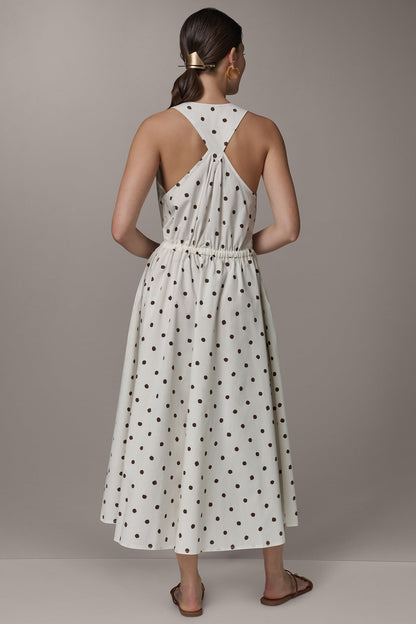Donna Karan SLEEVELESS MIDI HALTER DRESS