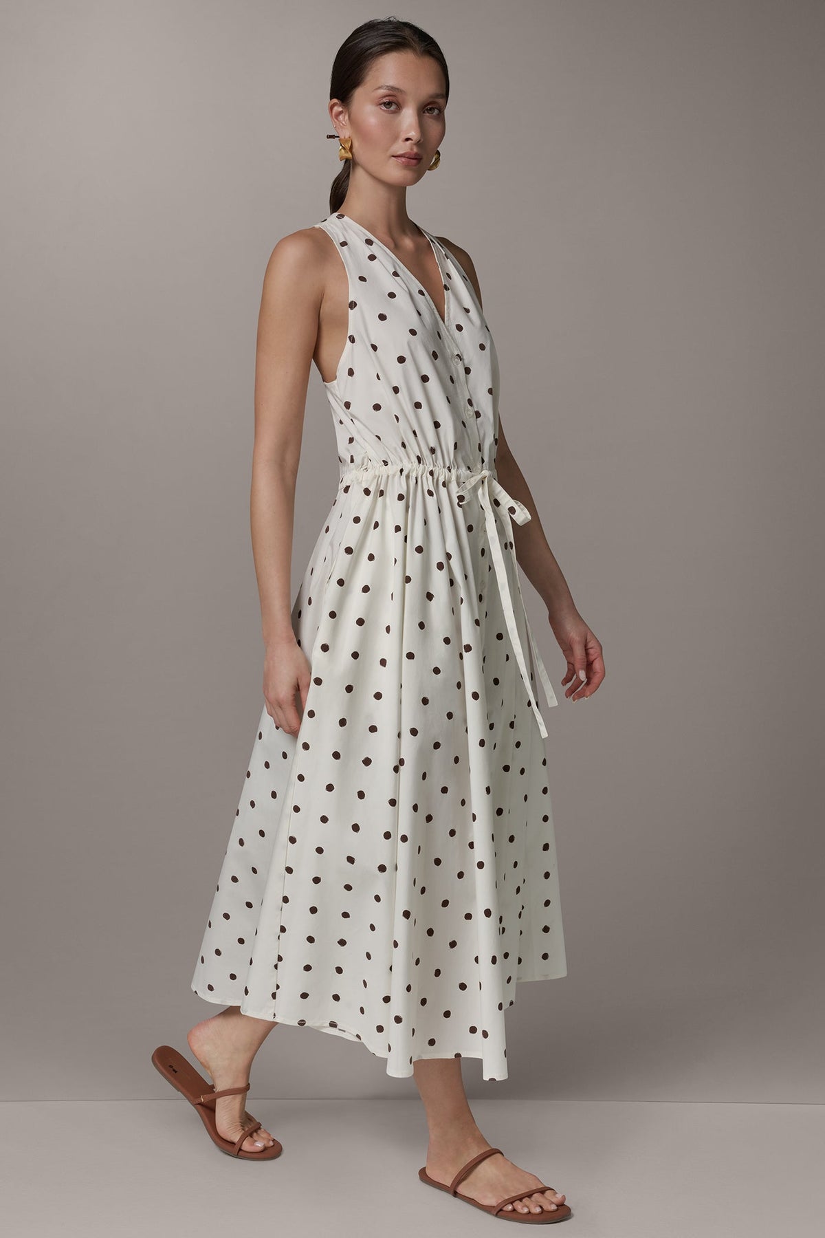 Donna Karan SLEEVELESS MIDI HALTER DRESS