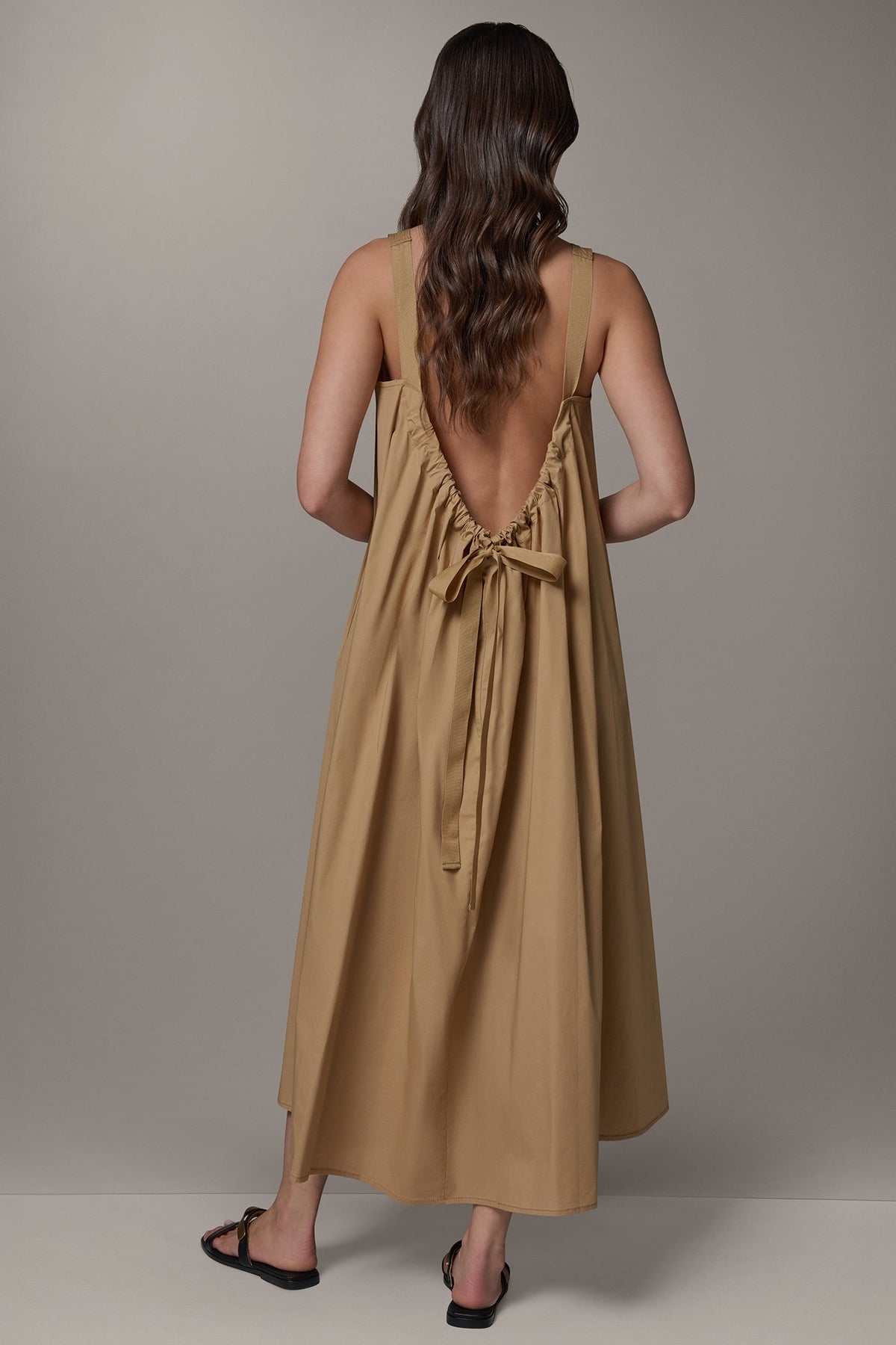 Donna Karan SLEEVELESS MAXI TRAPEZE DRESS