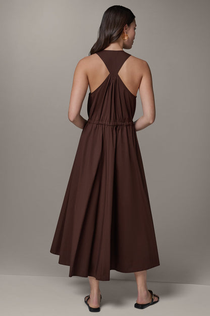 Donna Karan SLEEVELESS MIDI HALTER DRESS