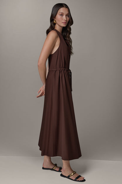 Donna Karan SLEEVELESS MIDI HALTER DRESS