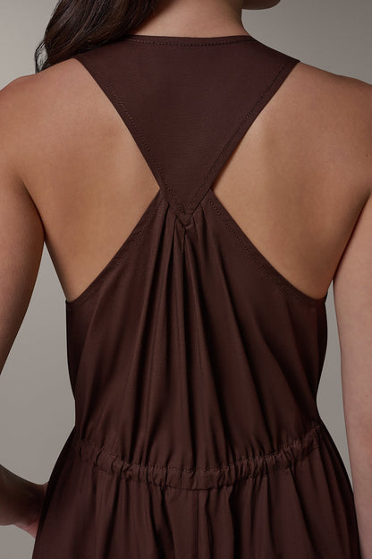Donna Karan SLEEVELESS MIDI HALTER DRESS