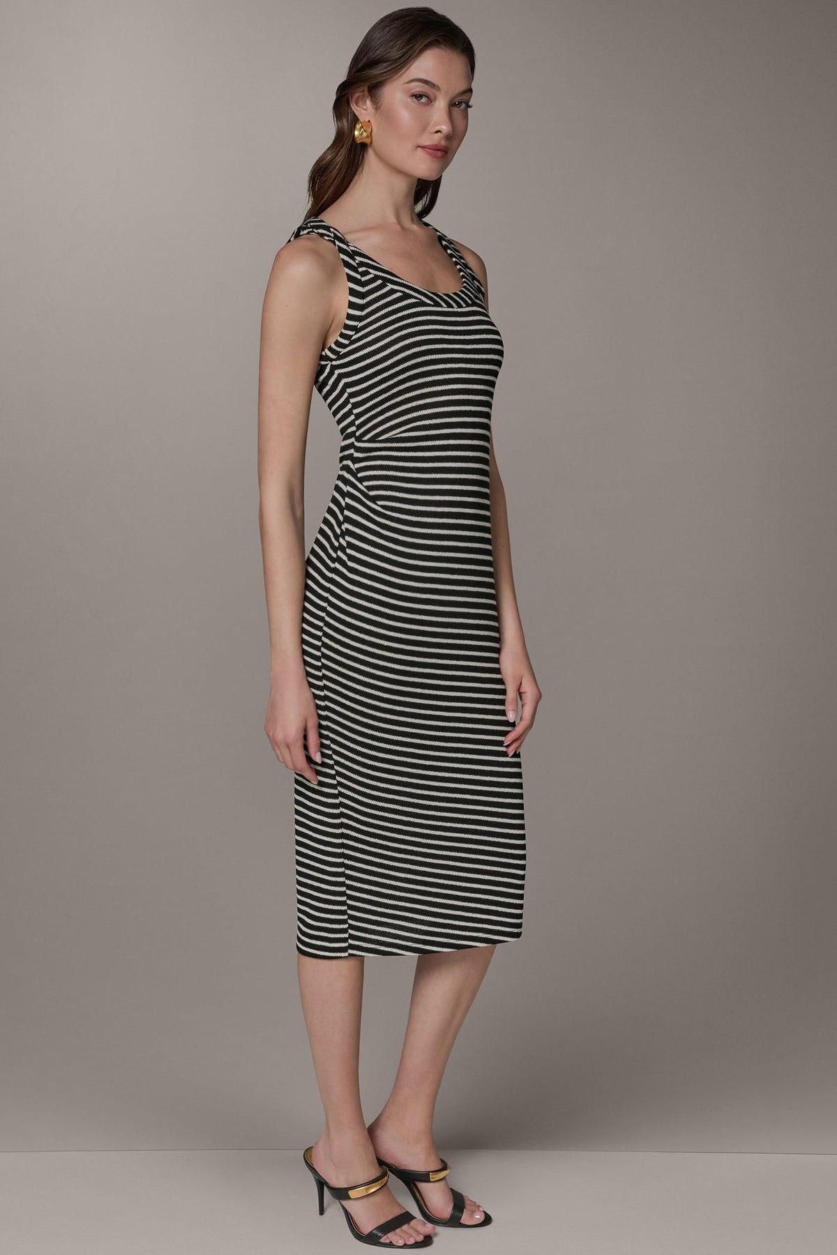 Donna Karan SLEEVELESS TWIST MIDI DRESS
