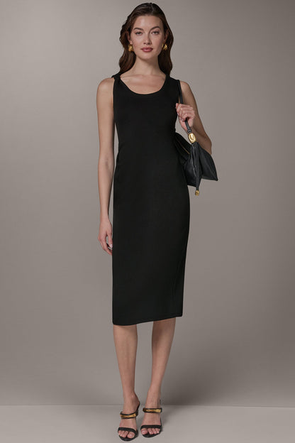 Donna Karan SLEEVELESS TWIST MIDI DRESS