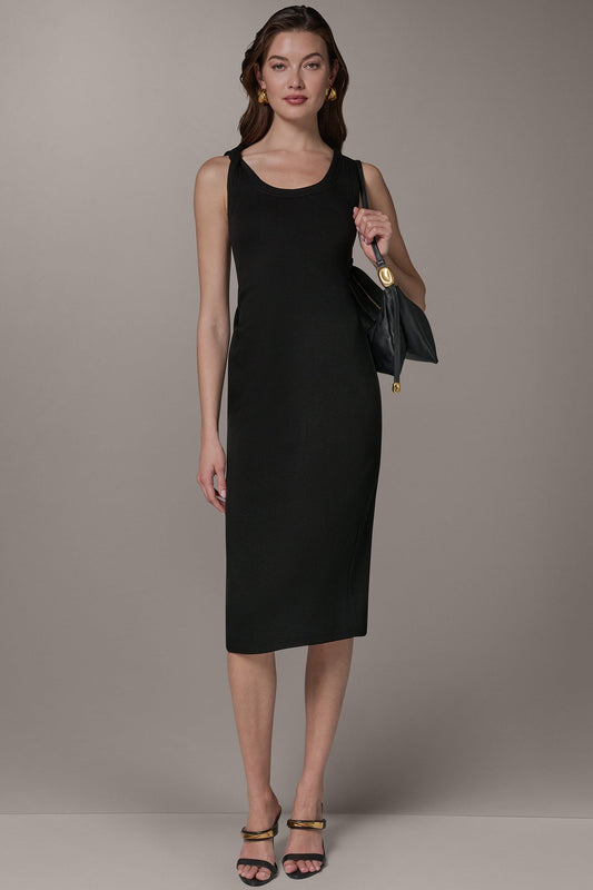 Donna Karan SLEEVELESS TWIST MIDI DRESS