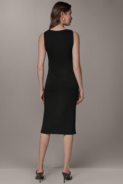 Donna Karan SLEEVELESS TWIST MIDI DRESS
