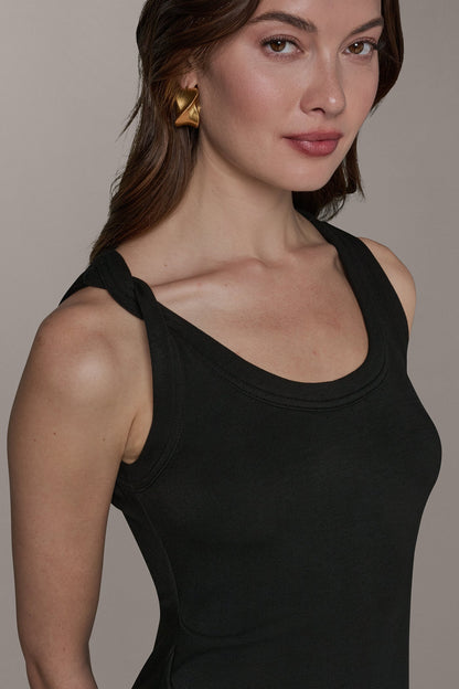 Donna Karan SLEEVELESS TWIST MIDI DRESS