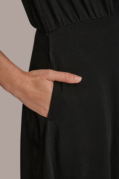 Donna Karan CAP SLEEVE CREW NECK DRESS
