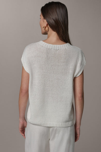 Donna Karan SLEEVELESS FLORAL SWEATER