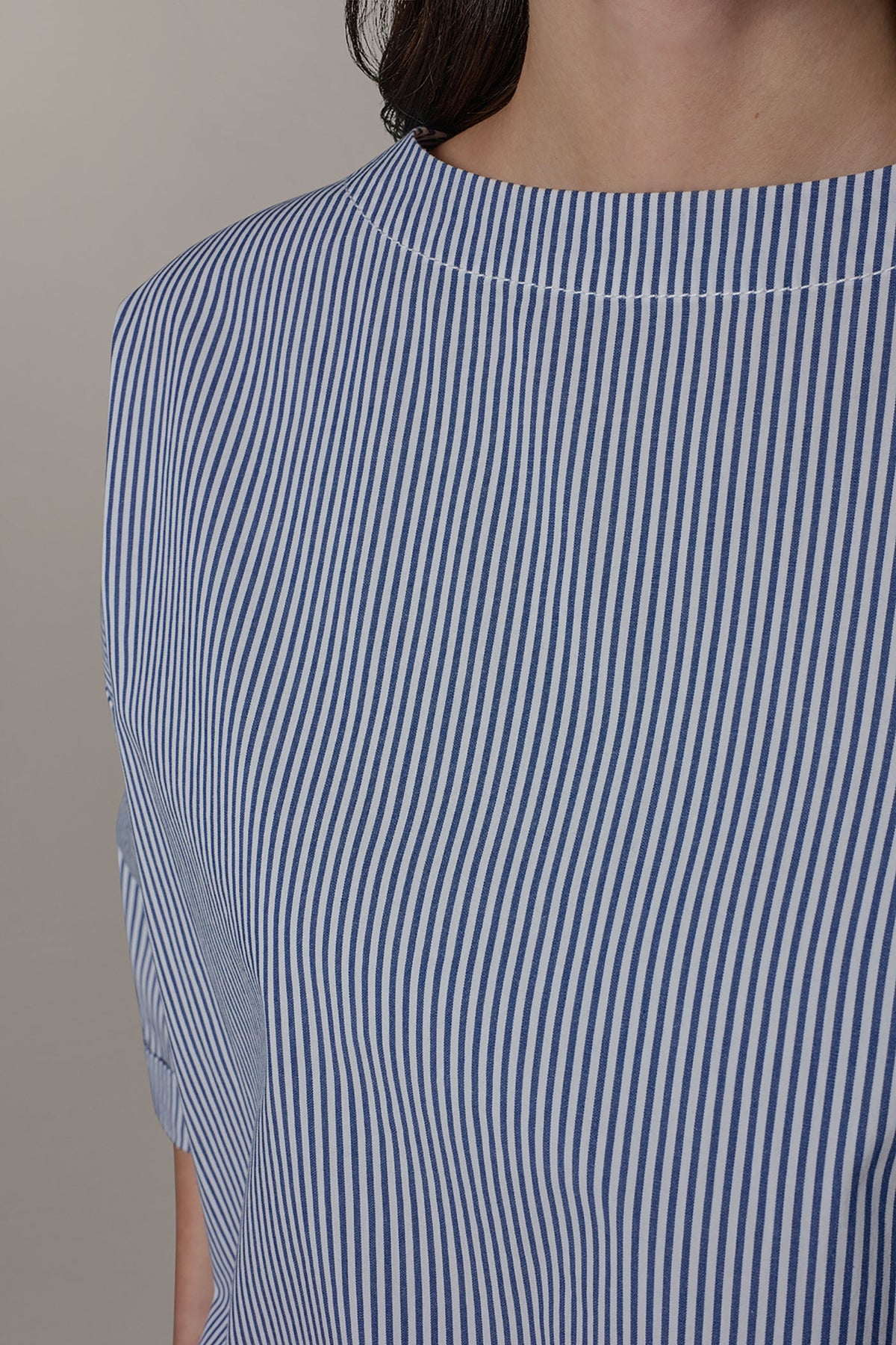 Donna Karan 3/4 SLEEVE STRIPE BLOUSE