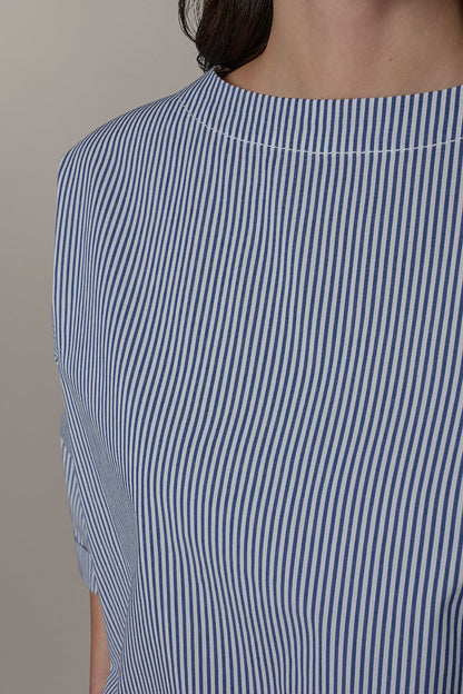 Donna Karan 3/4 SLEEVE STRIPE BLOUSE