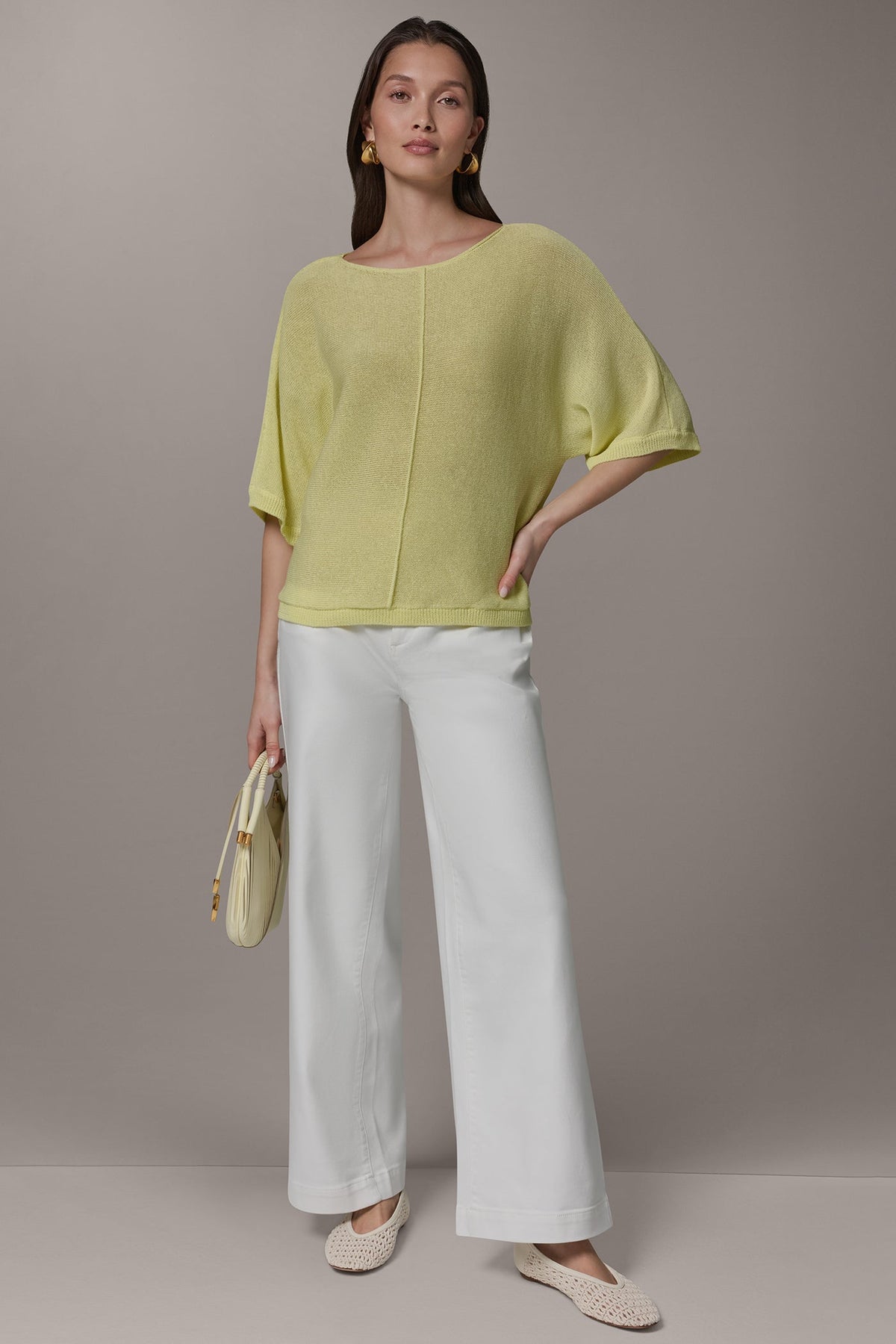 Donna Karan DOLMAN SLEEVE BALLET NECK SWEATER