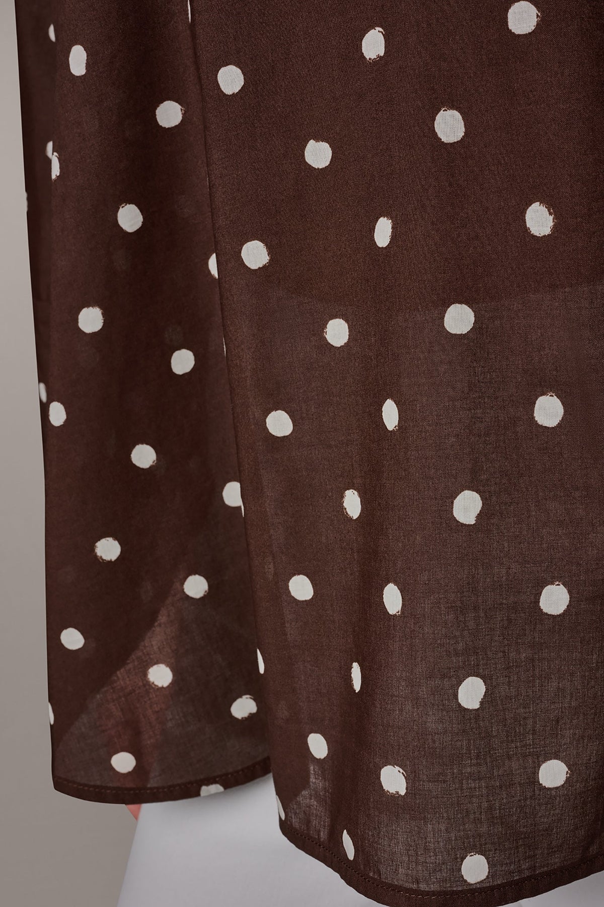 Donna Karan BRACELET SLEEVE POLKA DOT BLOUSE