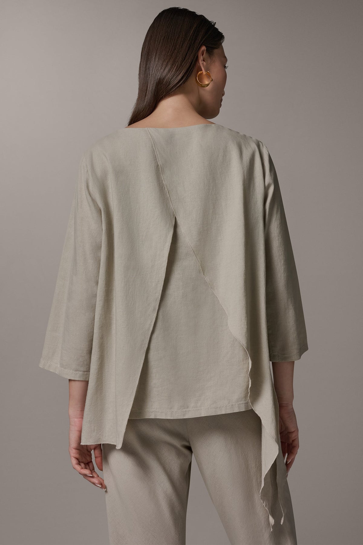Donna Karan 3/4 SLEEVE OVERLAY BLOUSE
